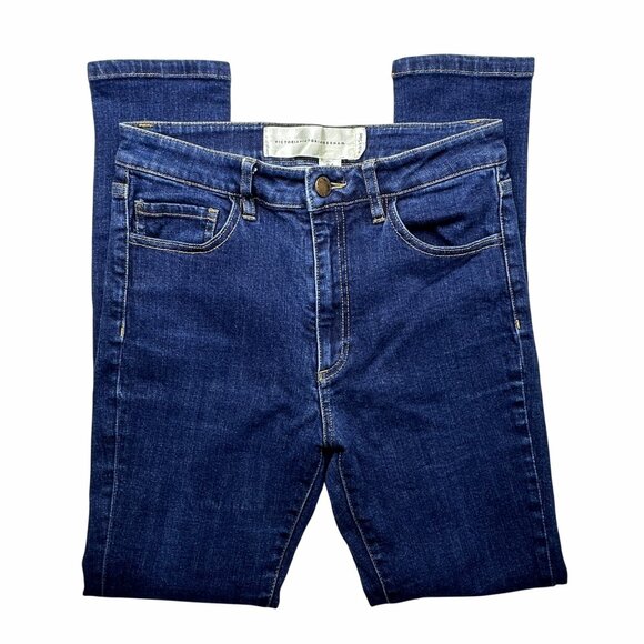 Victoria Victoria Beckham Womens Denim Jeans Slim Fit Dark Wash Sz 26 Minimalist - Picture 13 of 14